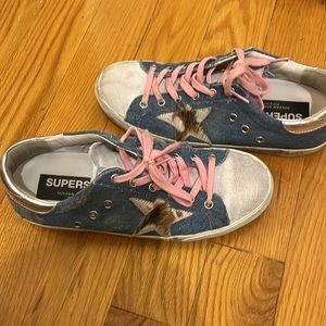 Golden Goose Shoes | Denim Golden Goose Low Top Superstar | Leather Shoes